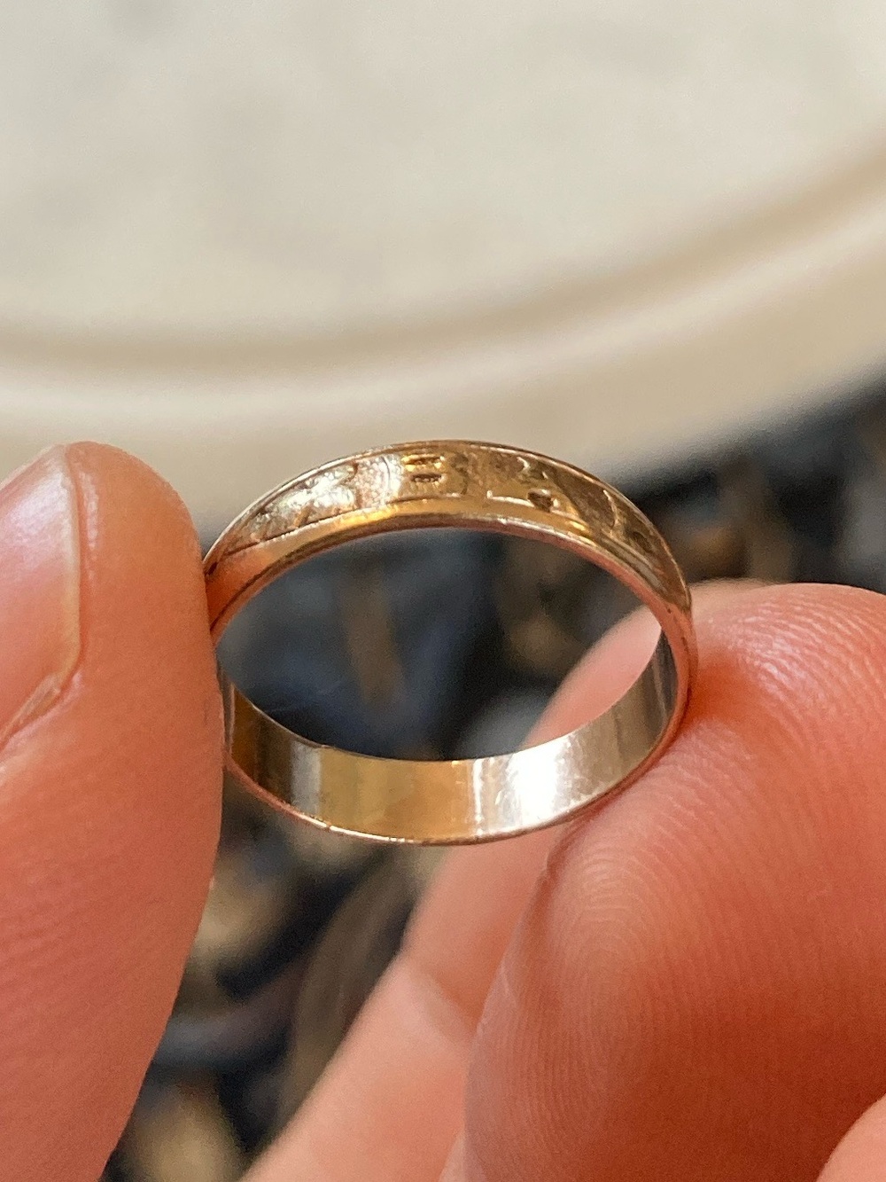 Antique Victorian “BABY” Engraved Ring, Size 3 - Picture 9 of 14